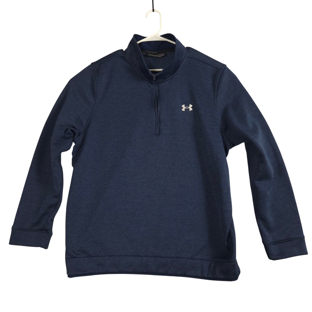 Under Armour Golf Pullover Mens XXL Blue Excellent ColdGear Storm 1/4 Zip